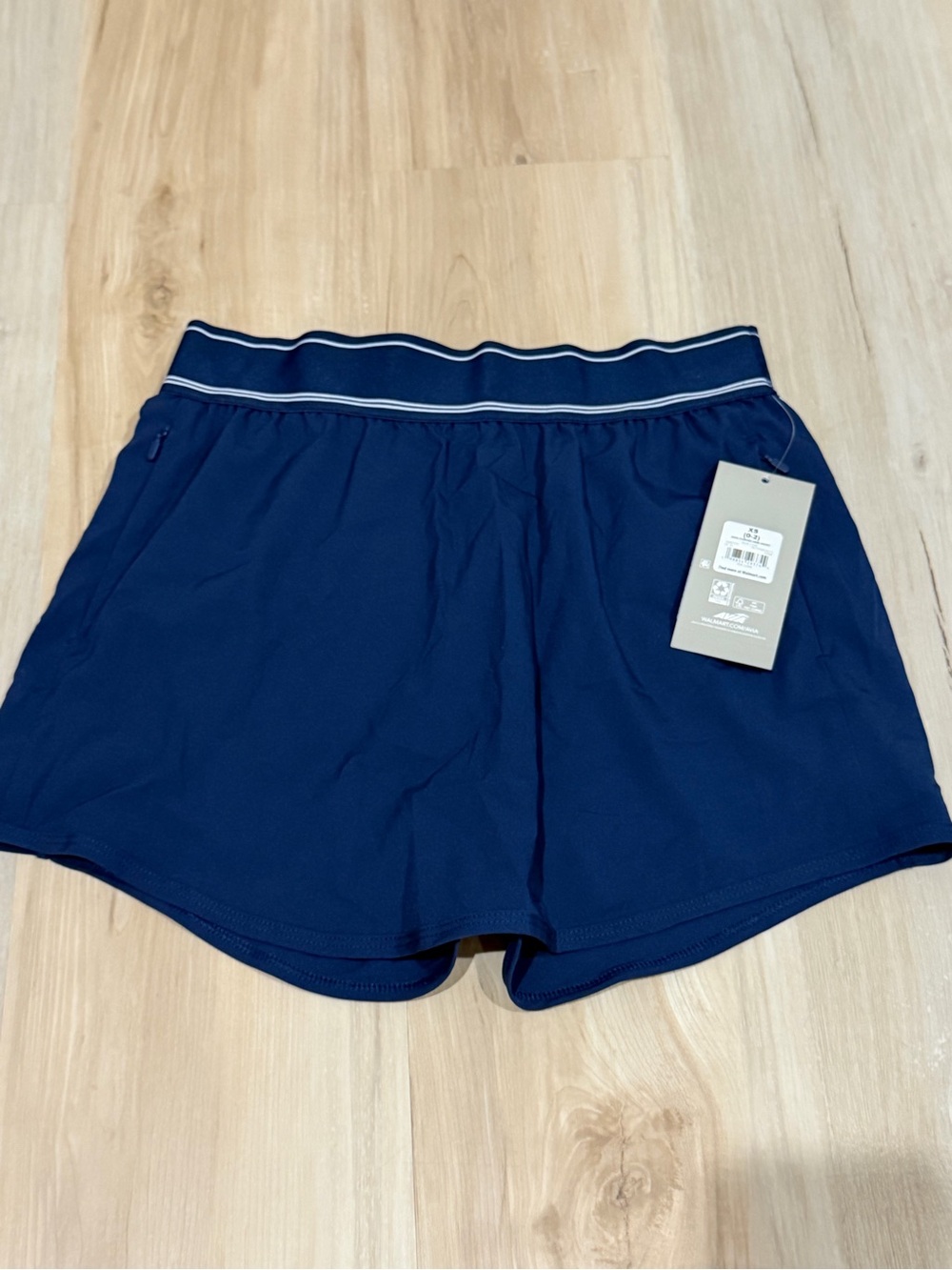 Avia Navy Athletic Shorts with Striped Waistband